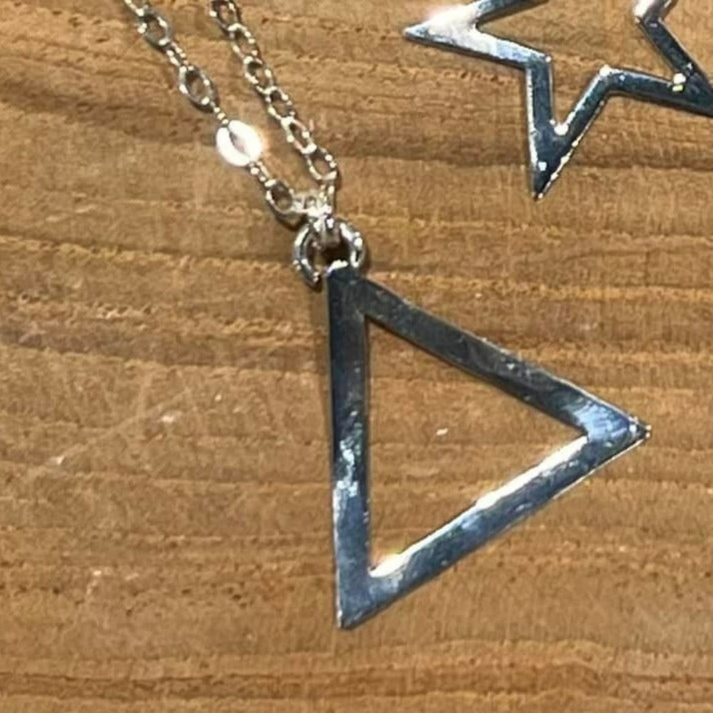 Sterling Silver Open Triangle Pendant Necklace